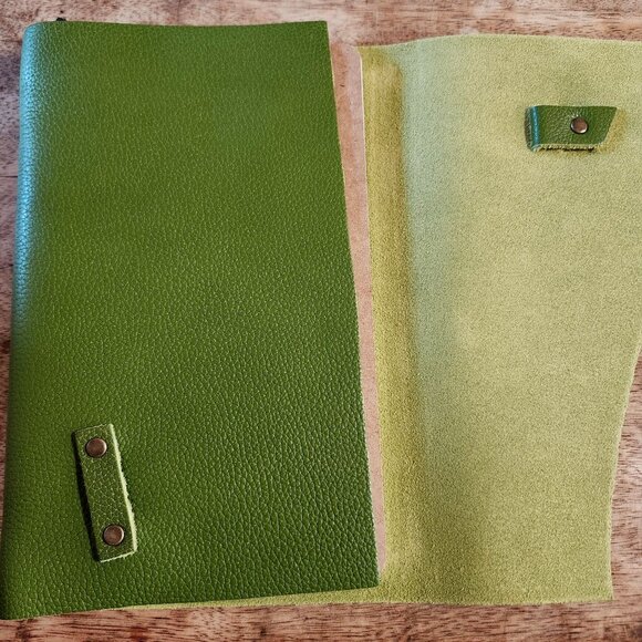 Portland Leather Large Wrap Journal Mantis Green Pebbled Unicorn Refill 9x5.5 - Picture 5 of 6